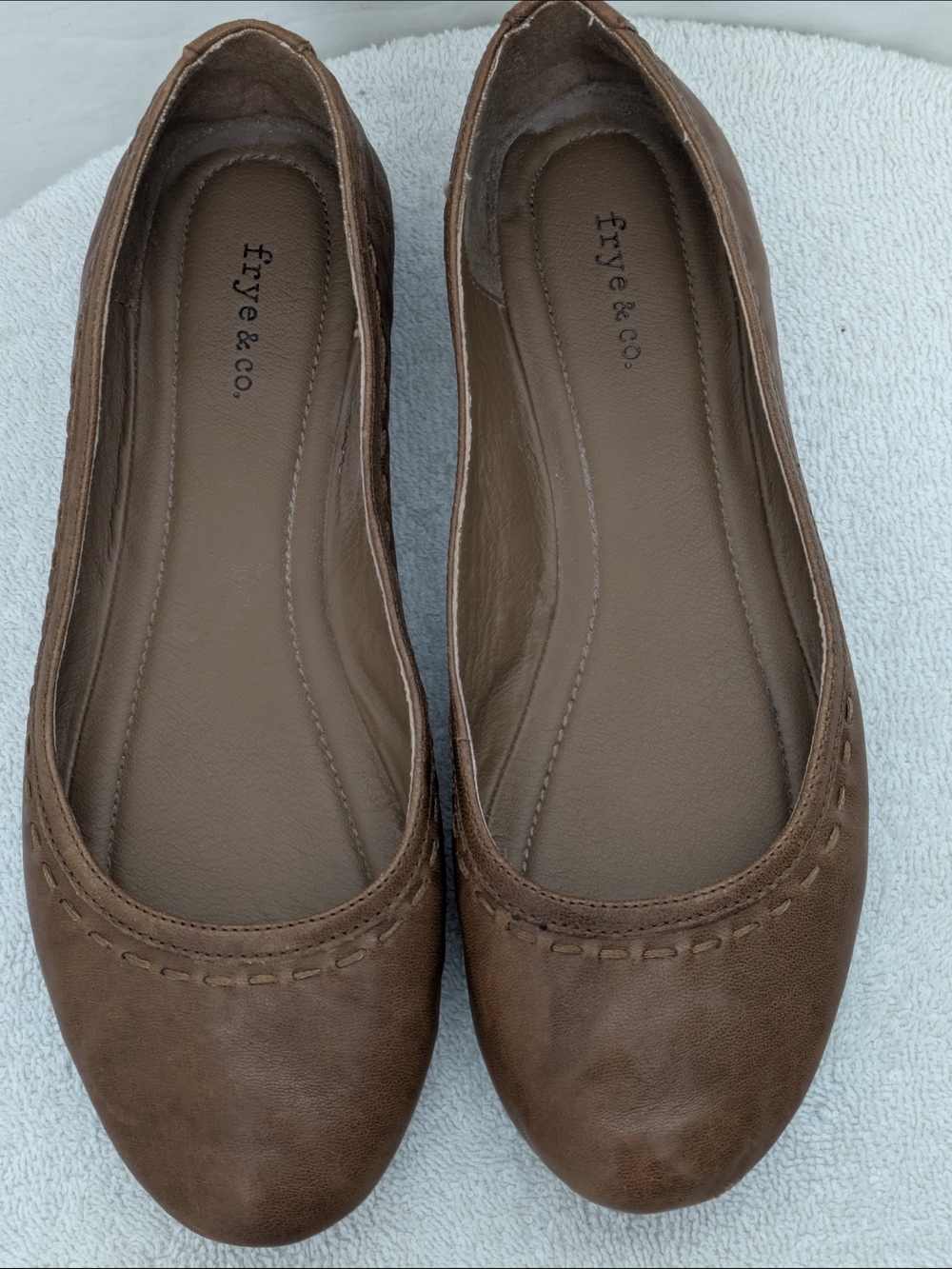 Frye Brown Leather Ballet Flats